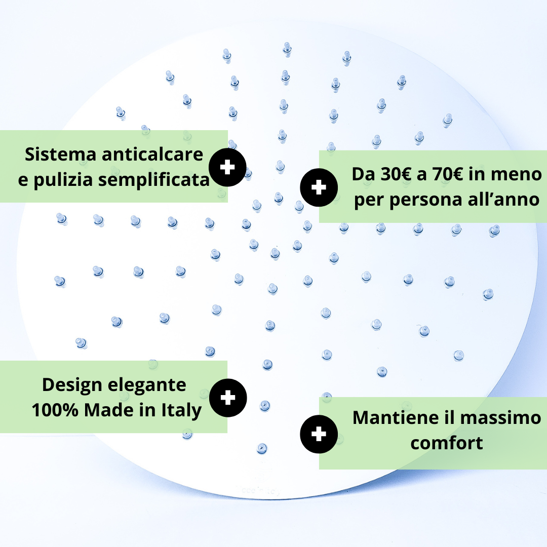 Soffione di design risparmio idrico