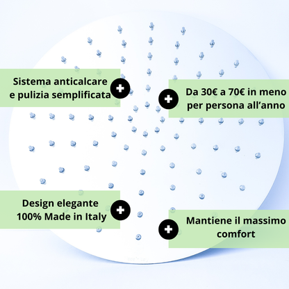Soffione di design risparmio idrico